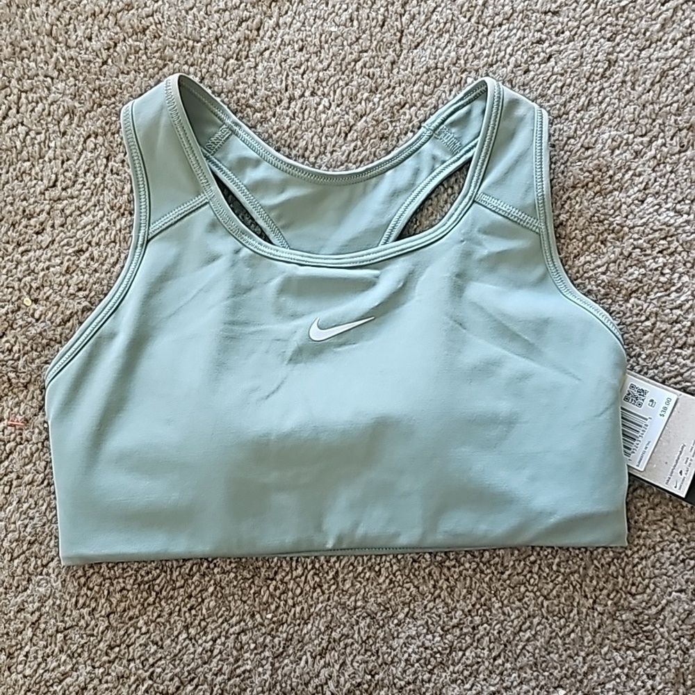 Nike Womens Sports Bra Jade Smoke Dri-Fit Medium Impact Size XS